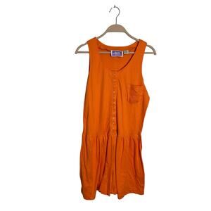 Vintage South beach one piece‎ romper sleeveless jumper size large 90s orange